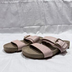 Michael Kors Mylah Sandals Slides – Women’s Size 7.5 – Pink Double Strap slip-on